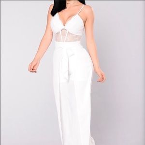 FashionNova White Lace Jumpsuit size 3X